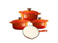 authentic-cast-iron-dutch-oven-cookware-pot-7-pcs-set-red-r1500-delivery-nationwide-small-0