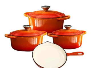 authentic-cast-iron-dutch-oven-cookware-pot-7-pcs-set-red-r1500-delivery-nationwide