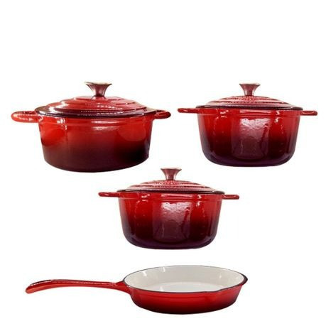authentic-cast-iron-dutch-oven-cookware-pot-7-pcs-set-red-r1500-delivery-nationwide-big-1